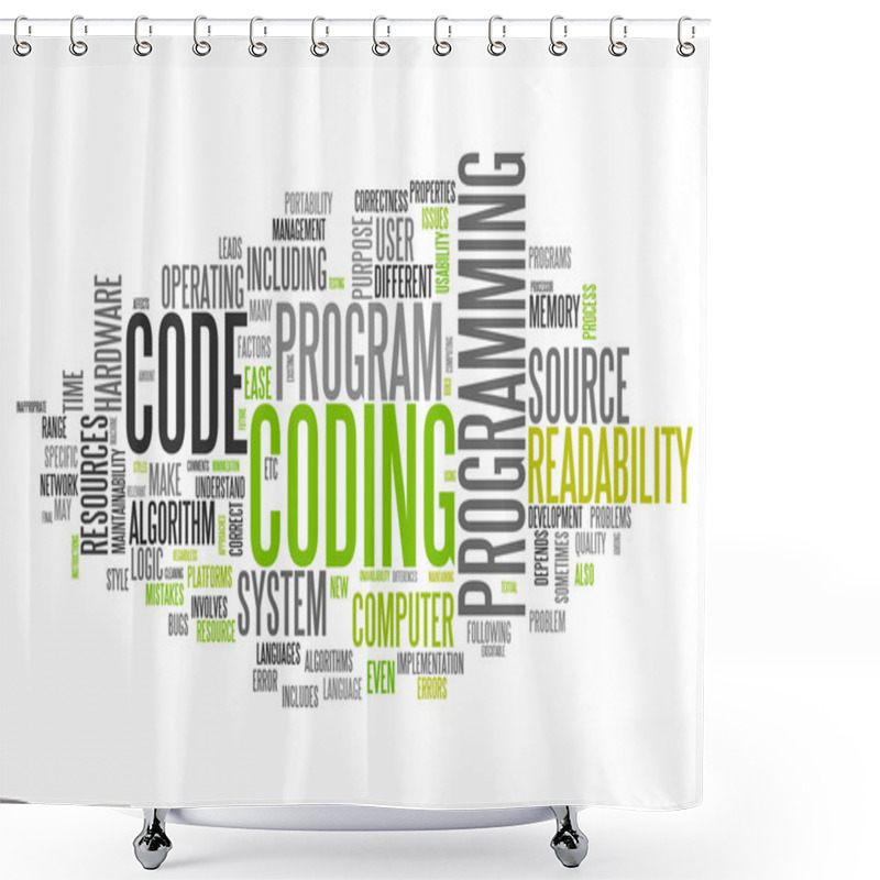 Personality  Word Cloud Coding Shower Curtains