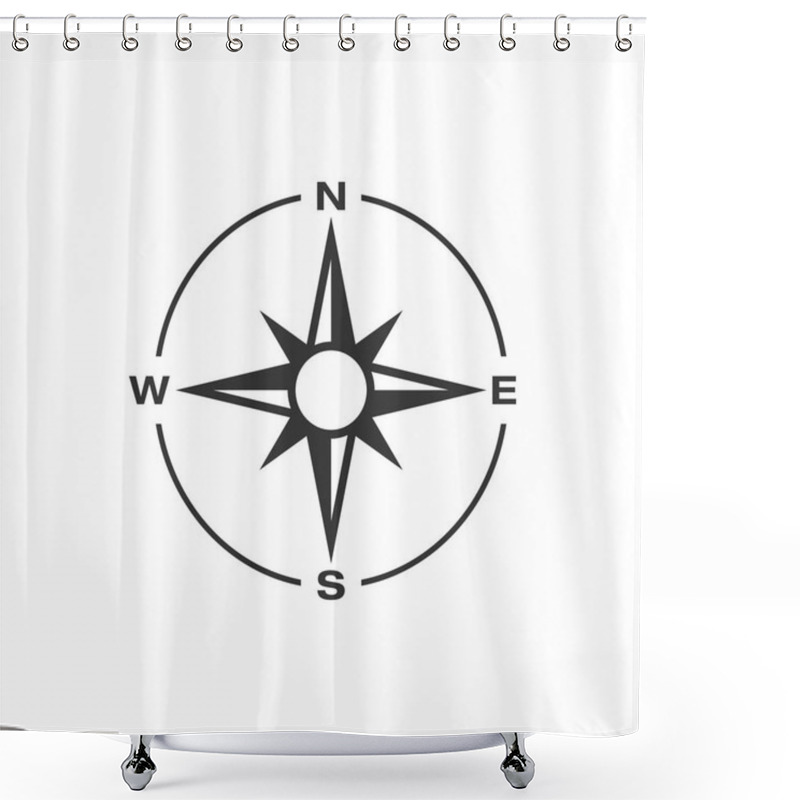 Personality  Compass Rose Icon Logo Template Shower Curtains