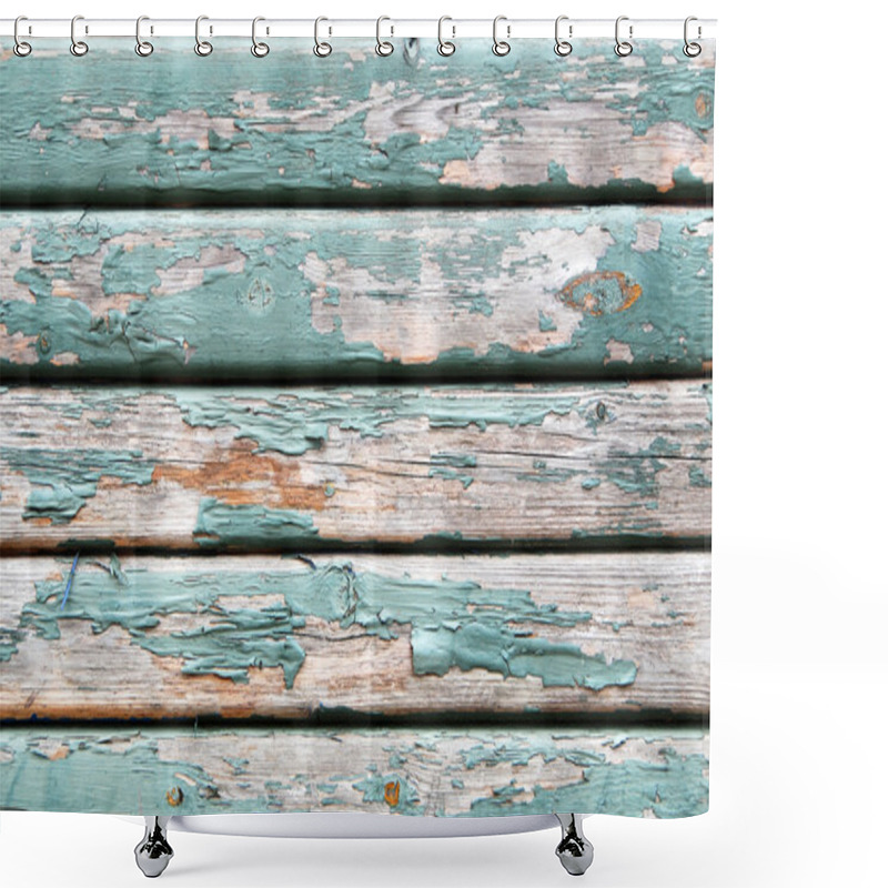 Personality  Old Wooden Texture With Peeling Paint Shower Curtains