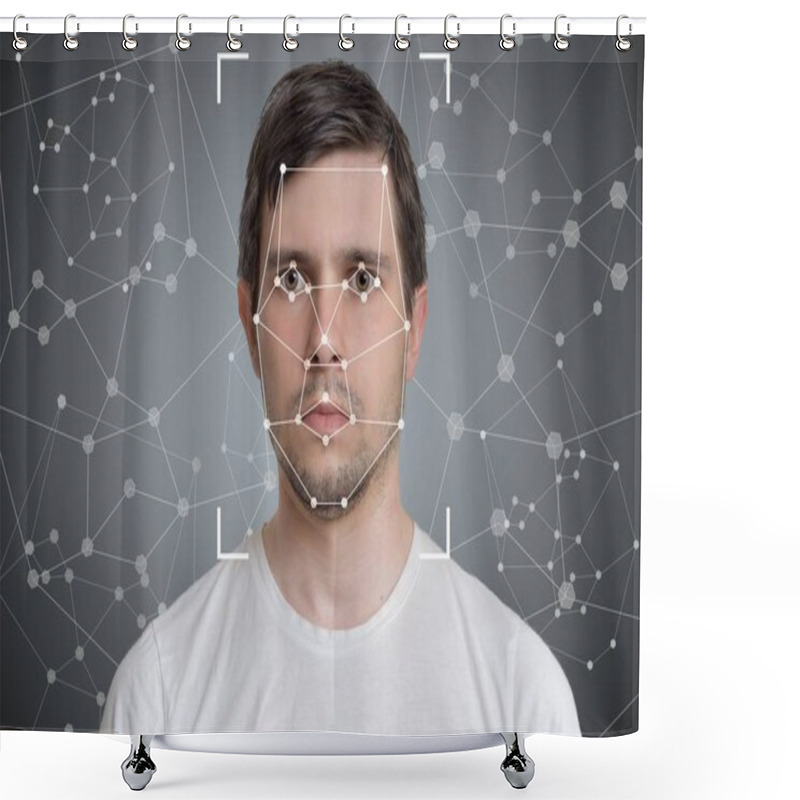 Personality  Face Detection And Recognition Of Man. Computer Vision And Artif Shower Curtains