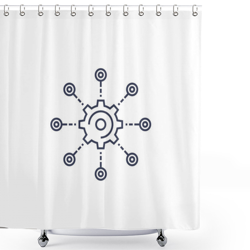 Personality  Development, Software Integration, Line Icon Shower Curtains