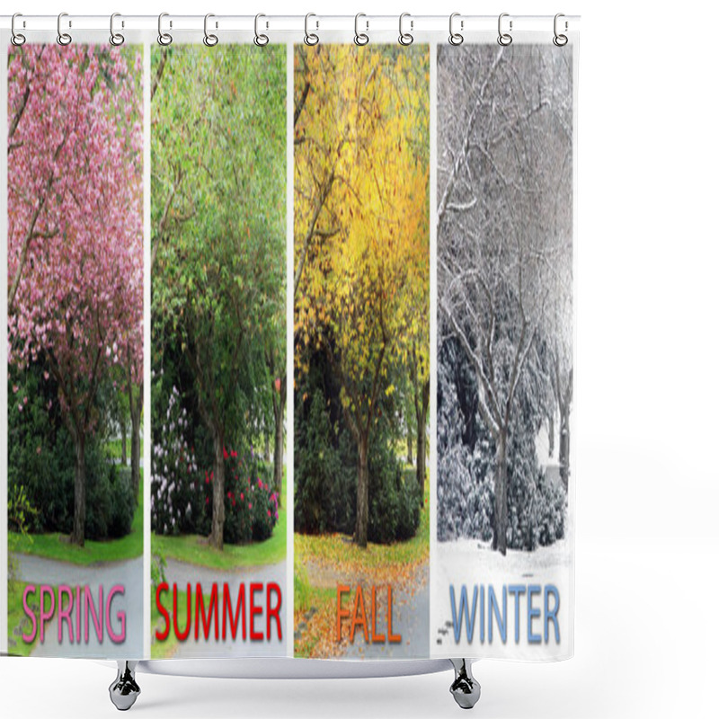 Personality  Four Seasons On The Same Street. Shower Curtains