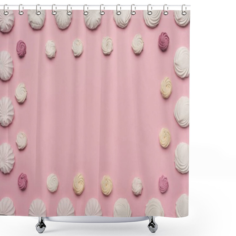 Personality  Frame Of White And Berry Marshmallows Shower Curtains