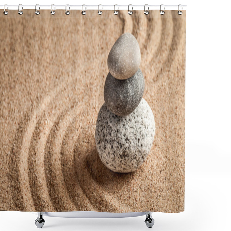 Personality  Japanese Zen Stone Garden Shower Curtains