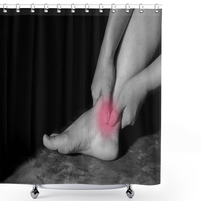 Personality  Woman Holding Her Ankle Symptomatic Office Syndrome Shower Curtains