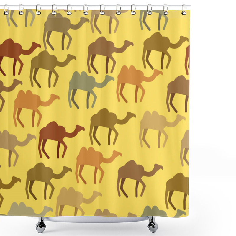 Personality  Camels Seamless Pattern. Background Of Desert Animals. Vector Or Shower Curtains