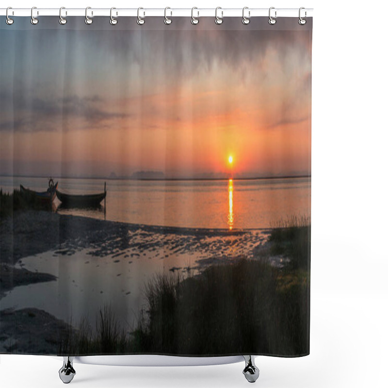 Personality  Traditional Fishing Boats Of The Ria De Aveiro  Shower Curtains