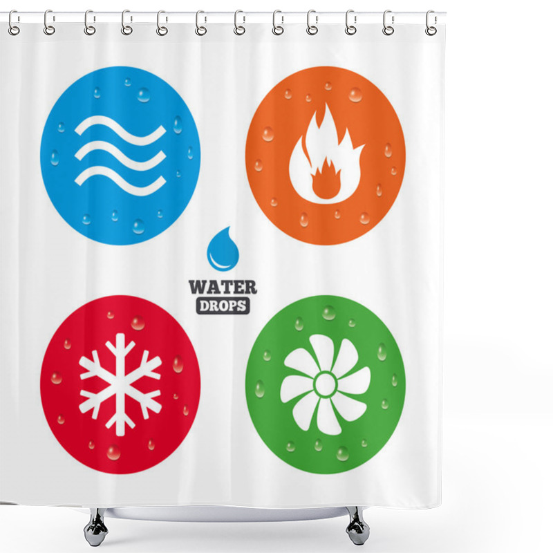 Personality  Heating, Ventilating And Air Conditioning Icons Shower Curtains