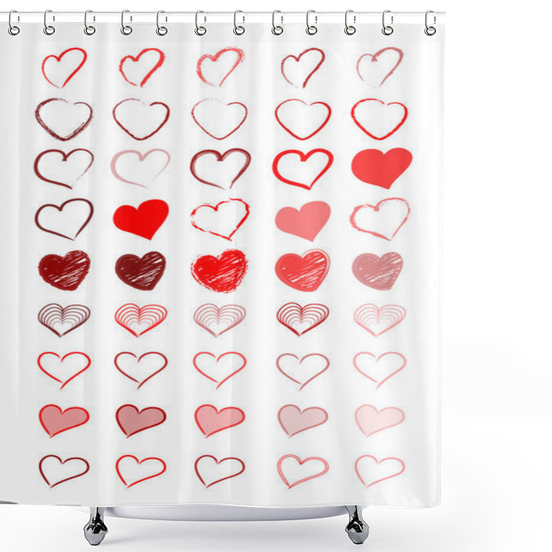 Personality  Red Heart Shower Curtains