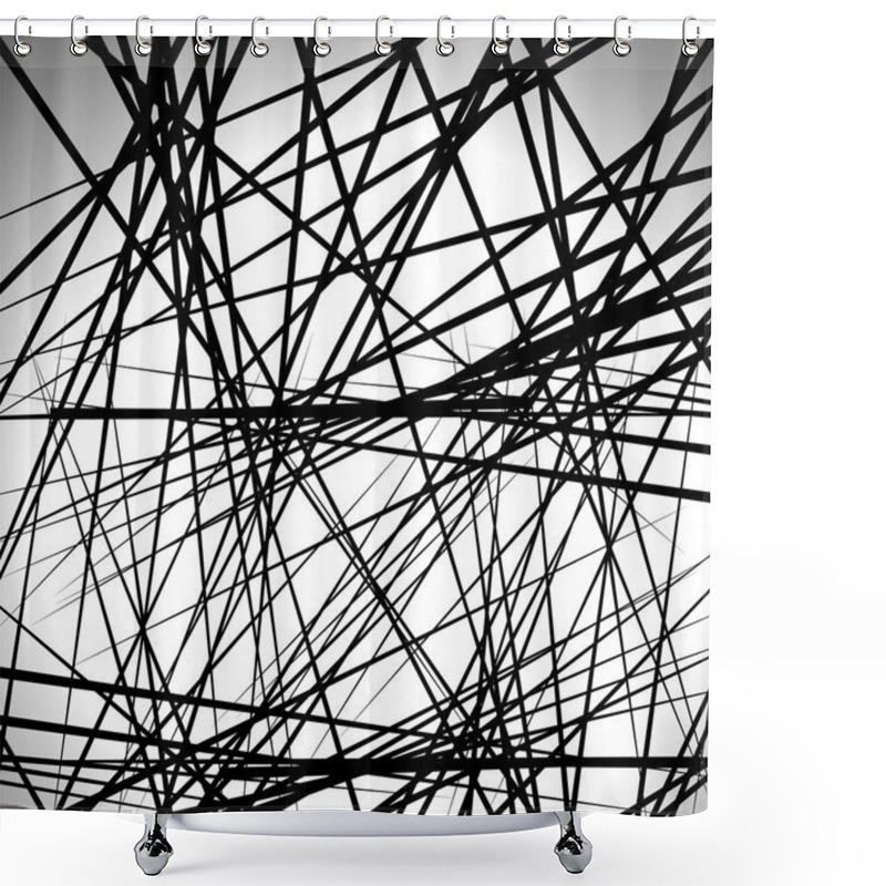 Personality  Random Lines Abstract Background. Shower Curtains