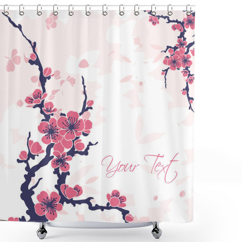 Personality  Abstract Background With Sakura Shower Curtains