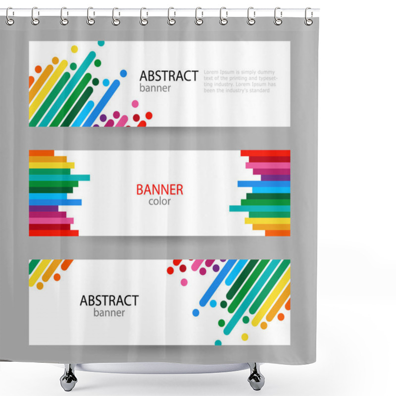 Personality  Set Horizontal Banners With Empty Place For Text. Abstract Summe Shower Curtains