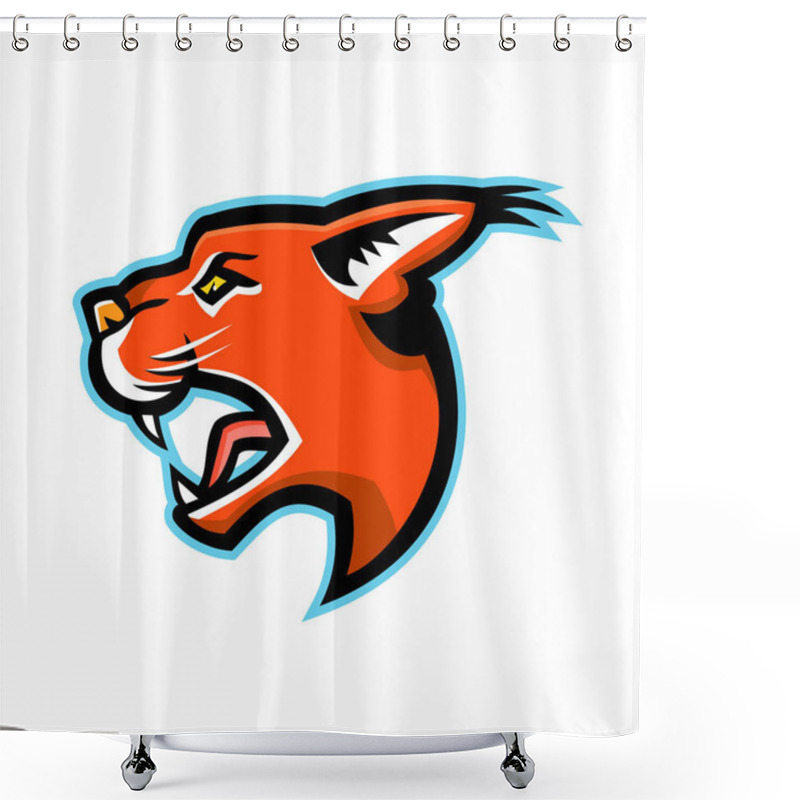 Personality  Caracal Head Side Mascot Shower Curtains