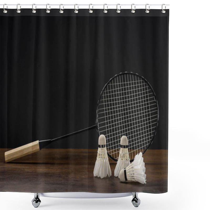 Personality  Badminton Racket And Shuttlecocks Shower Curtains