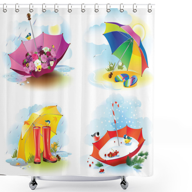 Personality  Weather Seasons Shower Curtains