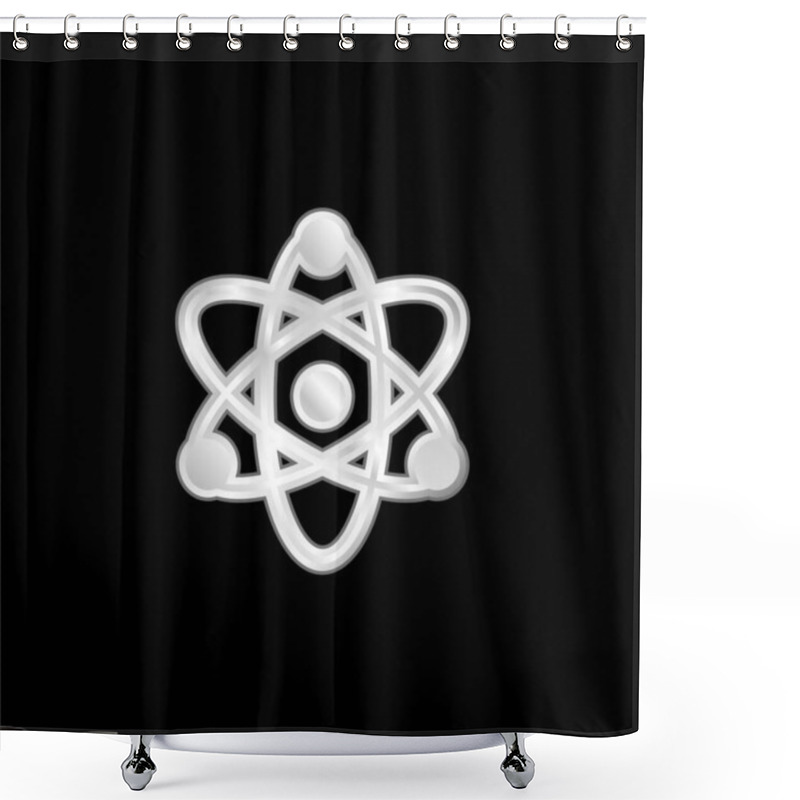 Personality  Atom Silver Plated Metallic Icon Shower Curtains