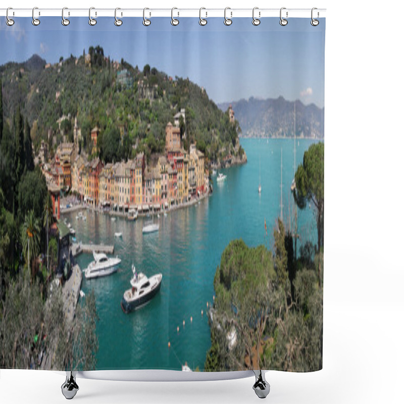 Personality  Panorama Of Portofino. Shower Curtains