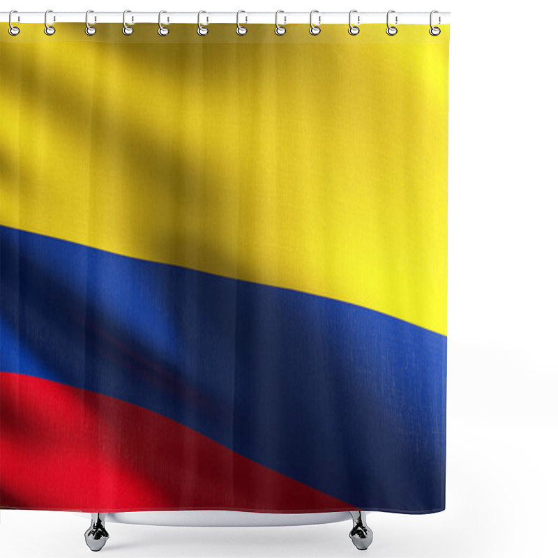 Personality  Colombia National Flag Blowing In The Wind Isolated. Official Pa Shower Curtains