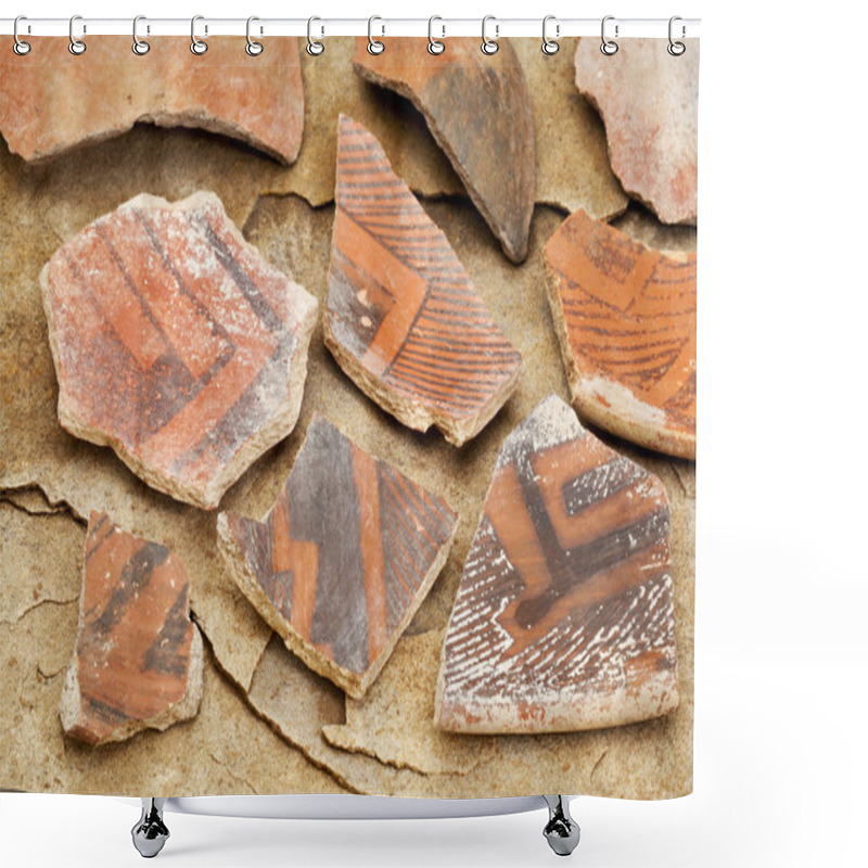 Personality  Ancient Anasazi Pottery Shards Shower Curtains