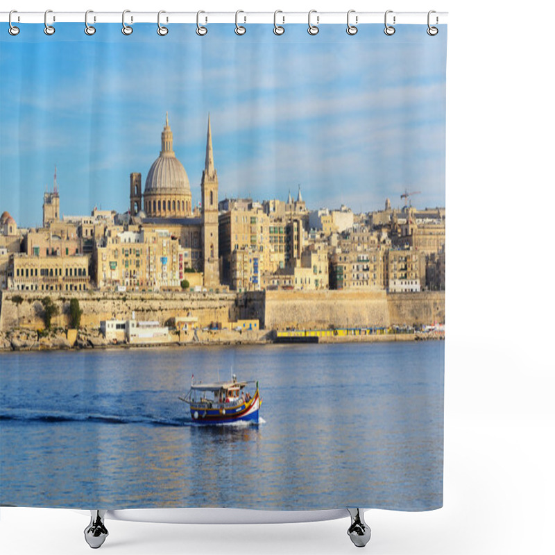 Personality  The Traditional Maltese Luzzu Boat For Tourists Cruises And View Shower Curtains