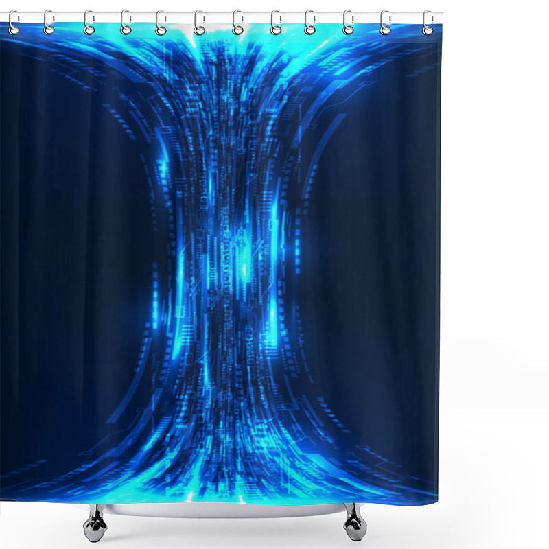 Personality  Technology Background Data Shows The Transmission Of Large Amounts Of Data Through An Efficient Network System To Send Data To The Receiver Anytime And Quickly. Technology That People Widely Use Shower Curtains