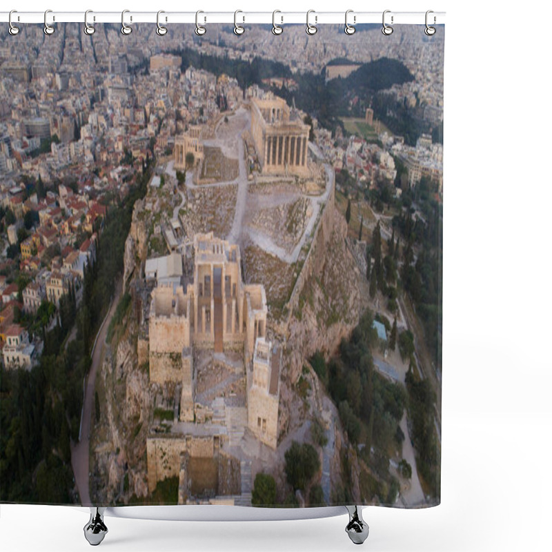 Personality  Aerial View Of Acropolis Of Athens Ancient Citadel In Greece Shower Curtains