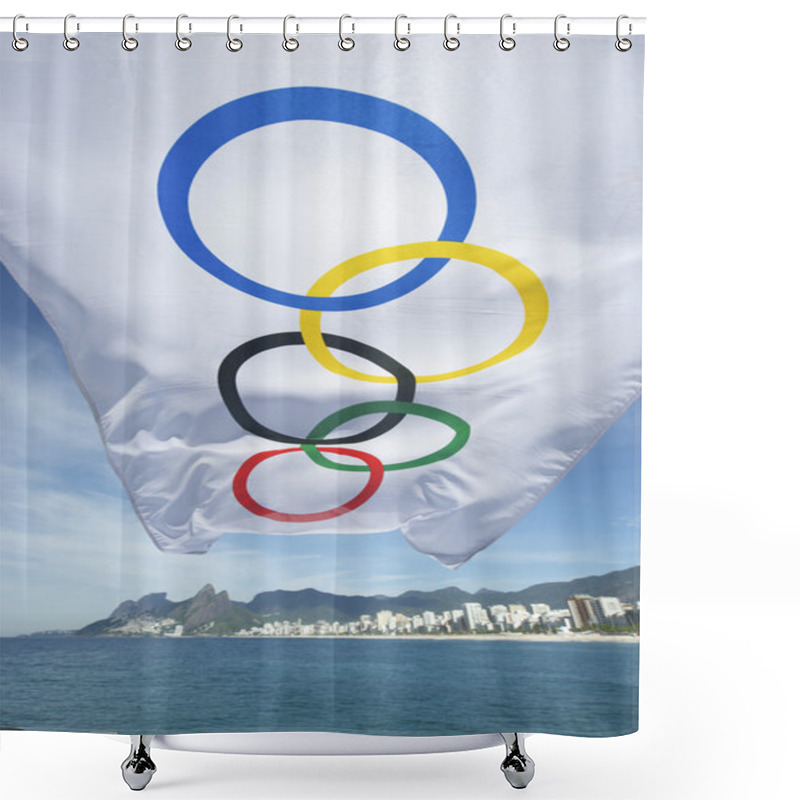 Personality  Olympic Flags Fluttering Rio De Janeiro Brazil Shower Curtains