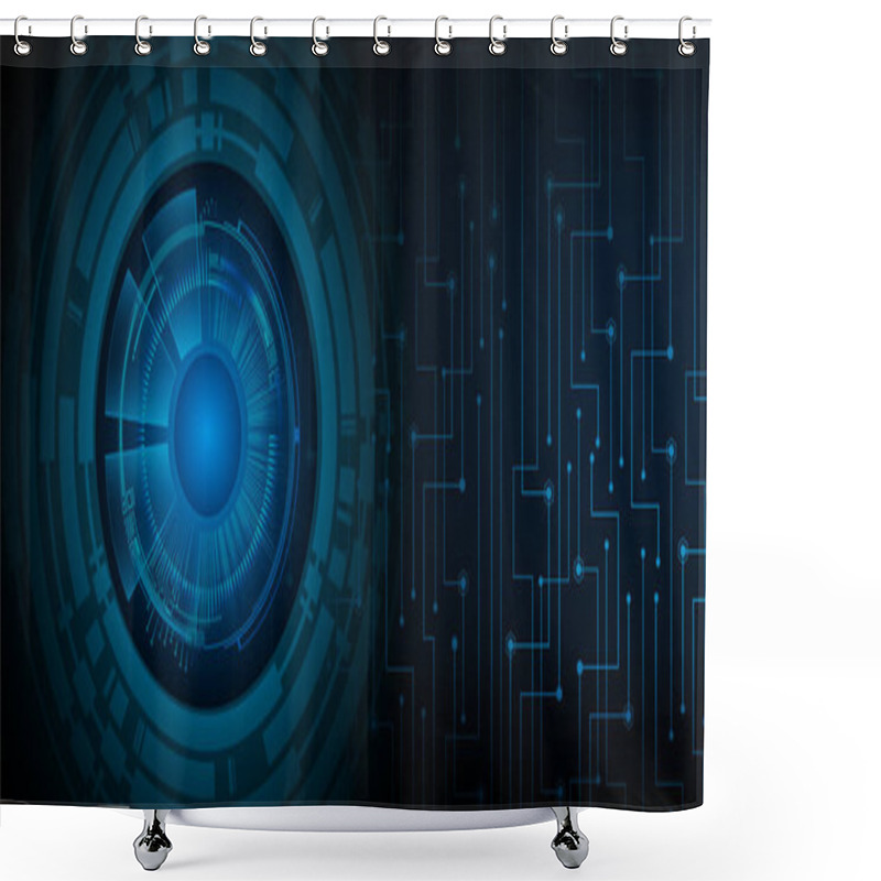 Personality  Eye Cyber Circuit Future Technology Concept Background Shower Curtains