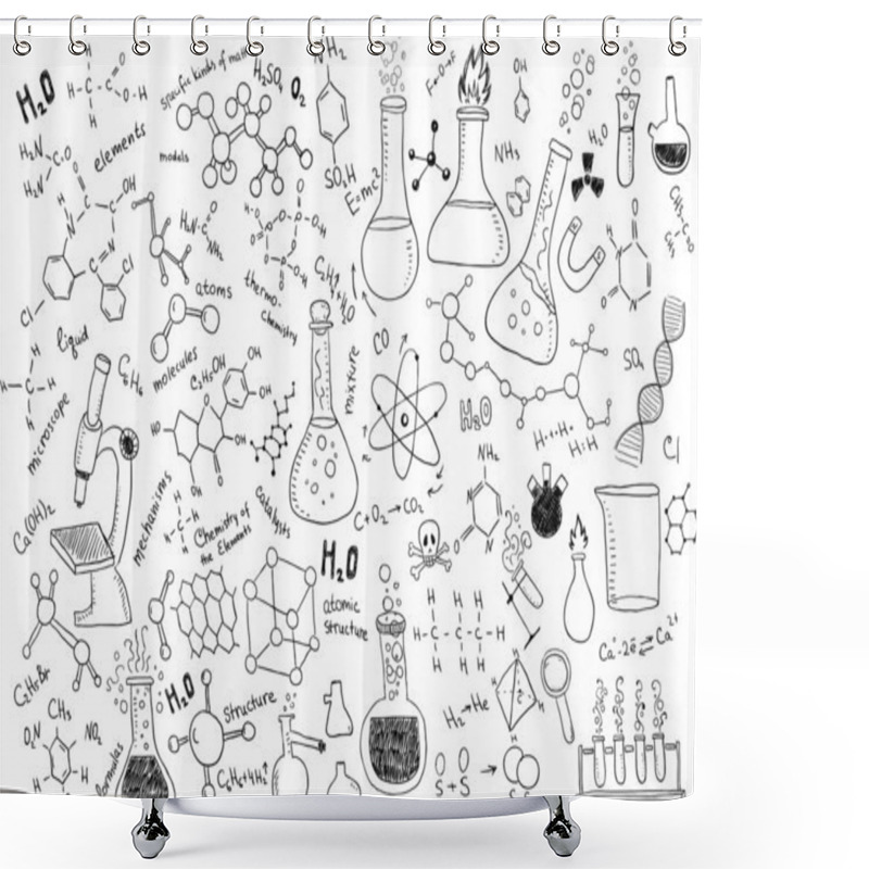 Personality  Hand Drawn Chemistry Shower Curtains