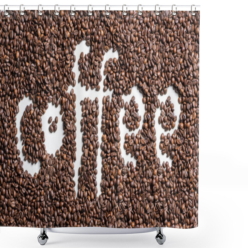 Personality  Word Coffee From Coffee Beans  Shower Curtains