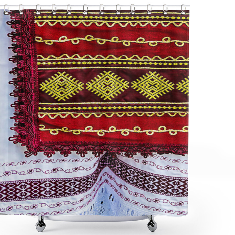 Personality  Material With Romanian Traditional Embroidery-2 Shower Curtains