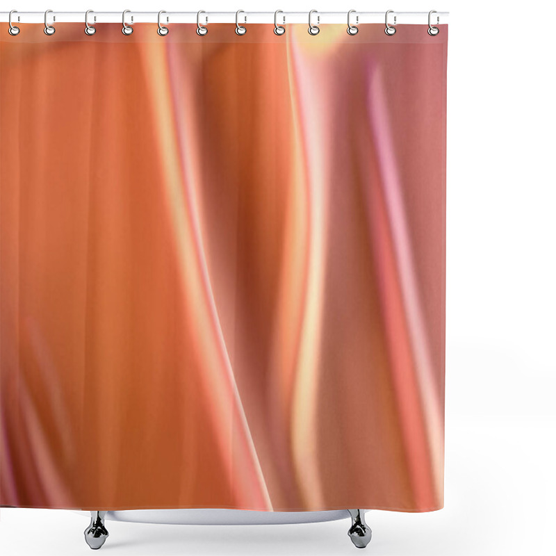 Personality  Close Up View Of Elegant Pink Silky Fabric As Background Shower Curtains