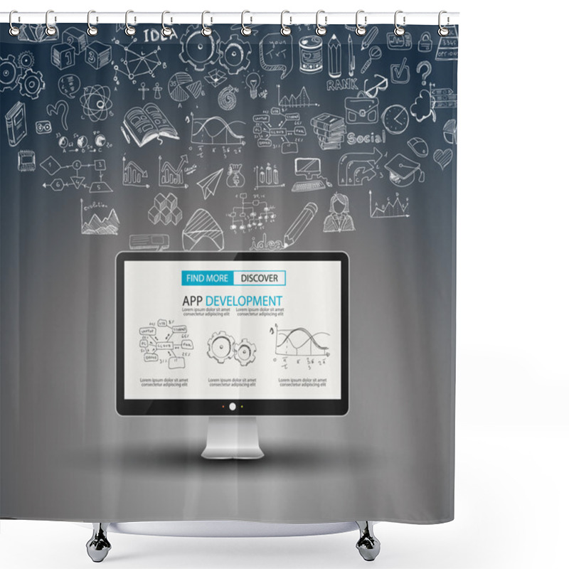 Personality  App Development Infpgraphic Concept Shower Curtains