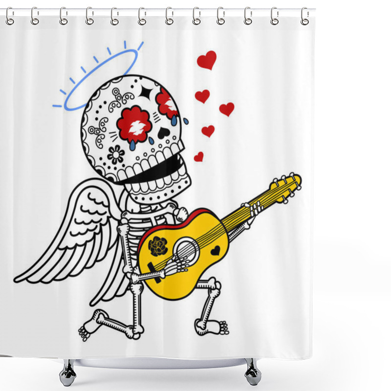 Personality  Vector Illustration Of Skeletons Shower Curtains