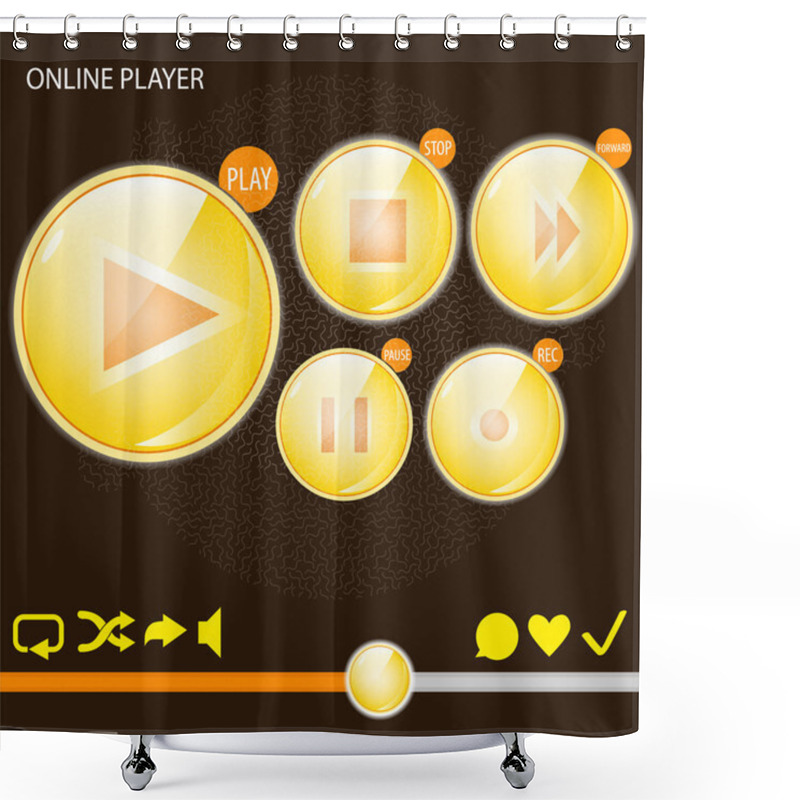 Personality  Vector Button Audio,  Vector Illustration  Shower Curtains