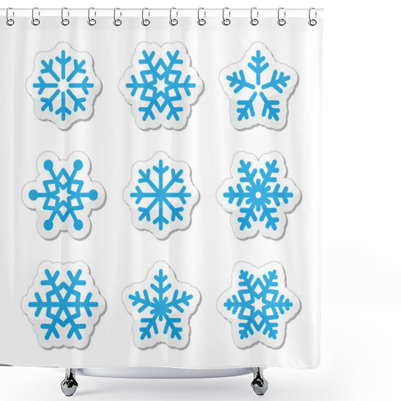 Personality  Christmas Snowflakes Icons Set Shower Curtains