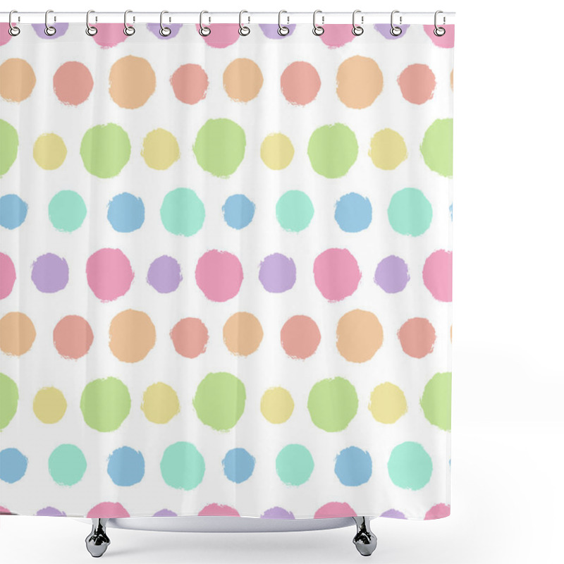 Personality  Seamless Pattern With Painted Polka Dot Texture Shower Curtains