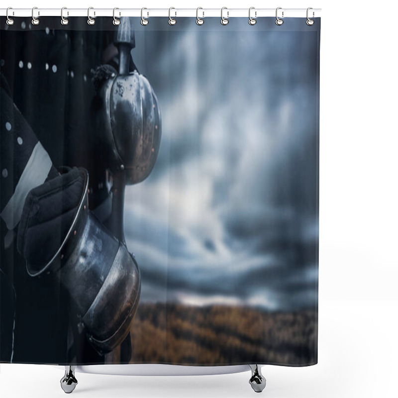 Personality  Crop Of Knight Holding Sword. Shower Curtains