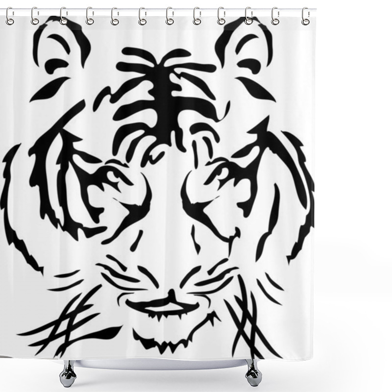 Personality  Bengal Tiger Head Shower Curtains