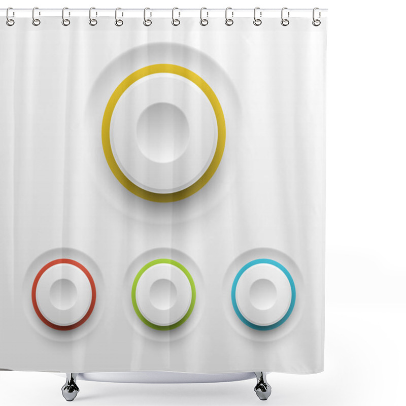 Personality  Vector Buttons On White Background Shower Curtains