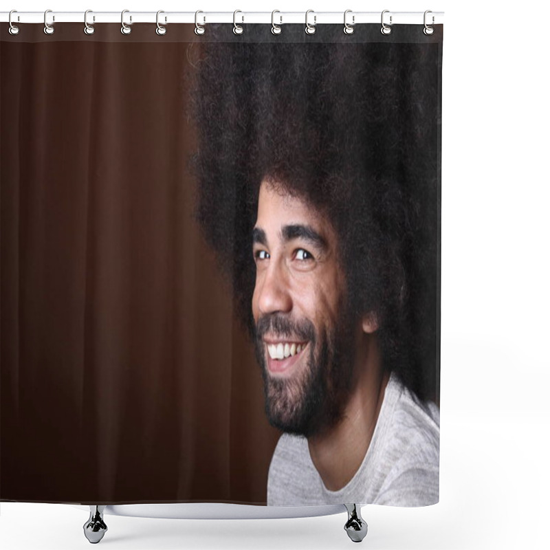 Personality  Portrait Of A Happy Man Shower Curtains