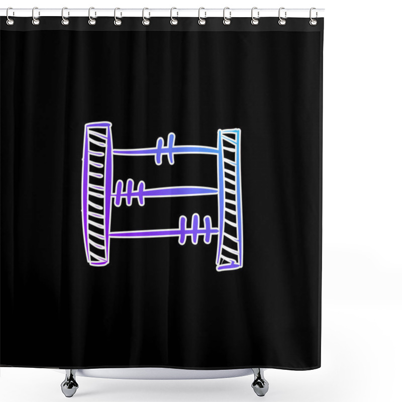 Personality  Abacus Hand Drawn Educational Toy Blue Gradient Vector Icon Shower Curtains