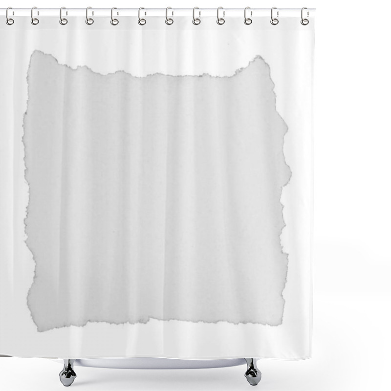 Personality  A Sheet Of Paper Torn To Pieces Isolated On White Background Shower Curtains