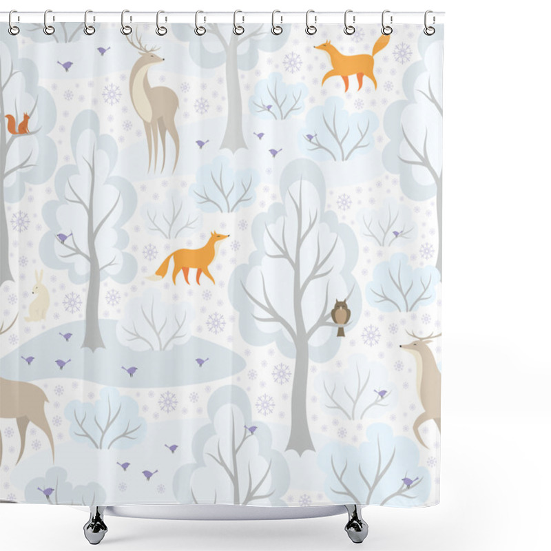 Personality  Animals And Forest Pattern Shower Curtains