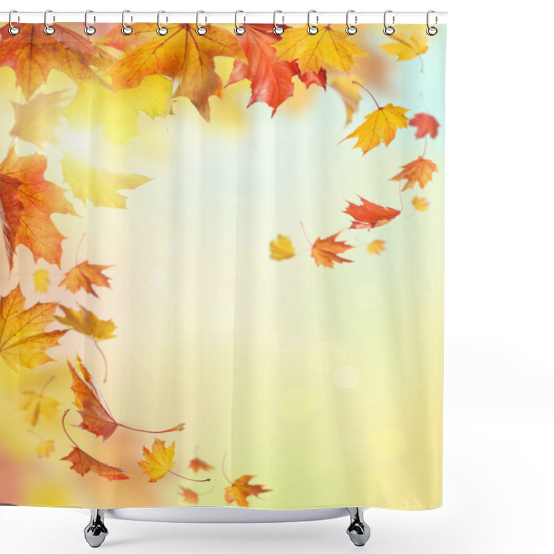 Personality  Autumn Falling Leaves Shower Curtains