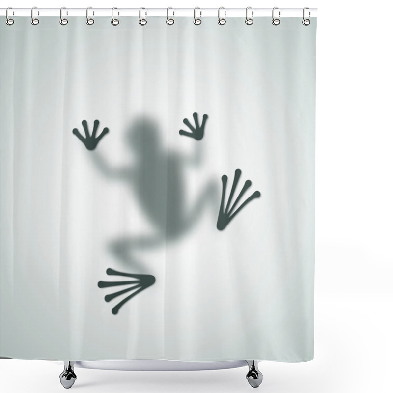 Personality  Diffuse Frog Silhouette Shadow Abstract Vector Image. Shower Curtains