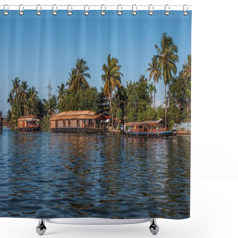 Personality  Houseboat Backwaters, Alleppey, Kerala, India, Asia Shower Curtains