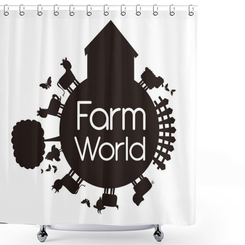 Personality  Farm World Shower Curtains