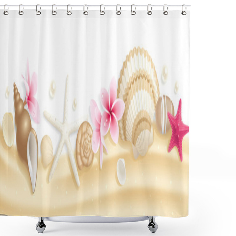 Personality  Seashell Header Shower Curtains