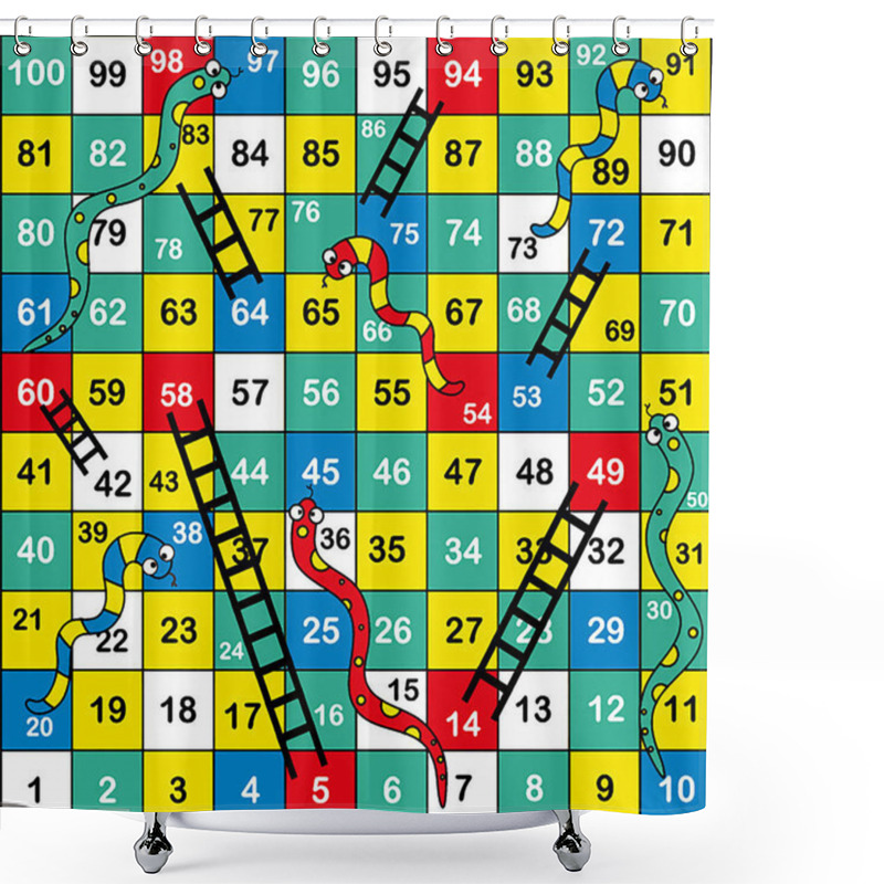 Personality  Frame Of Board Game ,Funny Frame,snake Games,Vector Illustrations. Shower Curtains